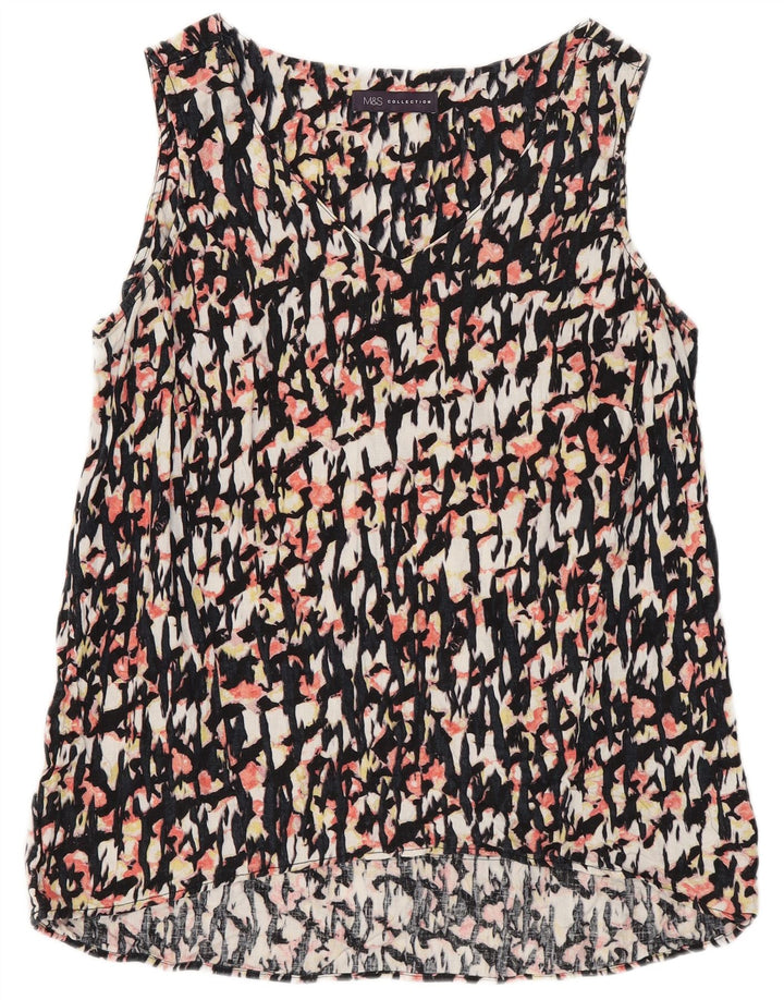 Blusa feminina Marks & Spencer com padrão abstrato Reino Unido 10 pequena multicolorida