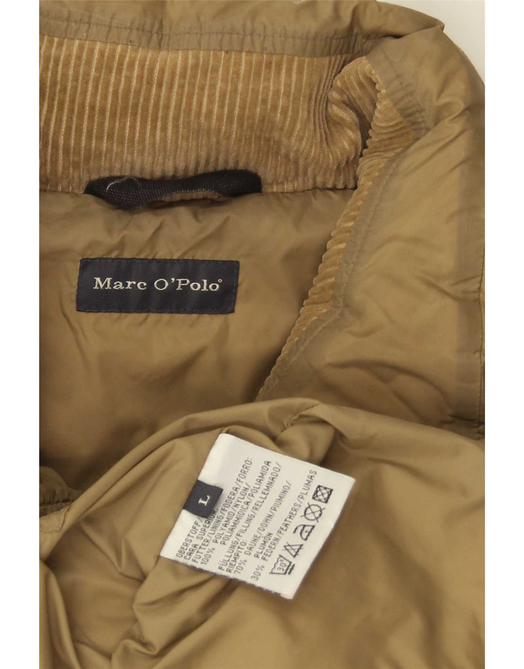 Colete acolchoado masculino Marc O'Polo UK 40 grande poliamida marrom