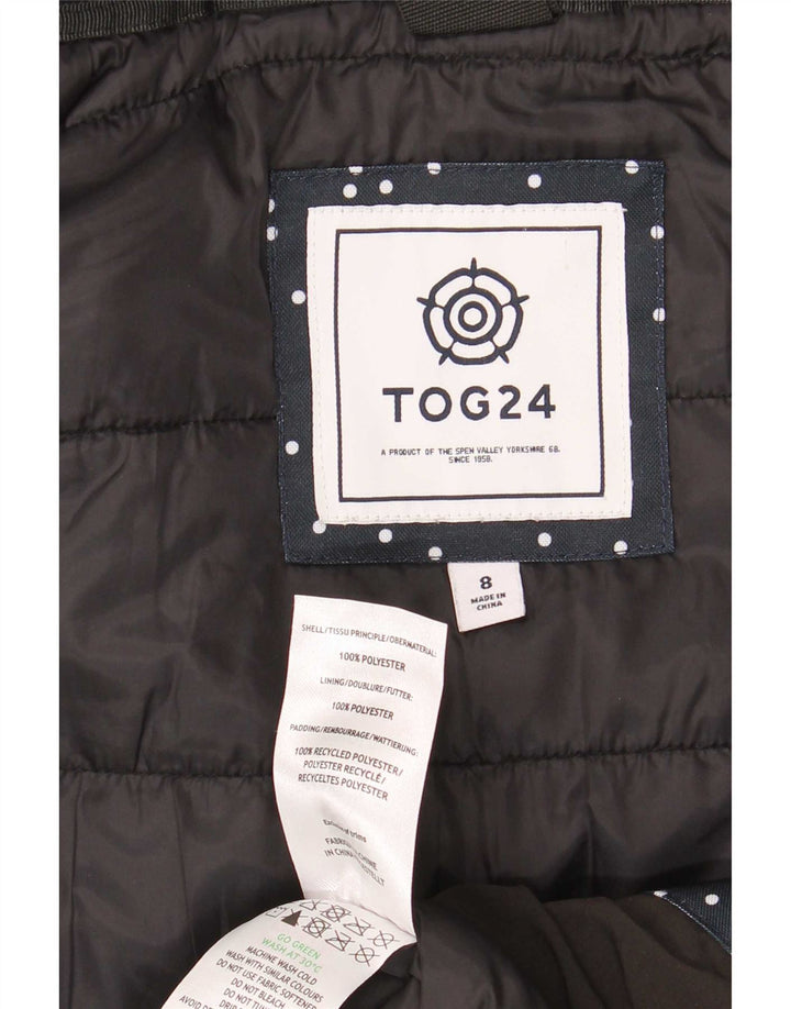 Jaqueta acolchoada feminina Tog 24 com capuz e grandes dimensões UK 8 Small Black Colourblock