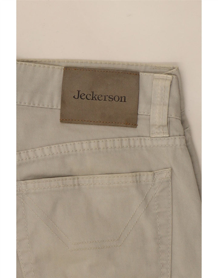 JECKERSON Mens Straight Casual Trousers W31 L33 Beige Cotton Vintage Jeckerson and Second-Hand Jeckerson from Messina Hembry 