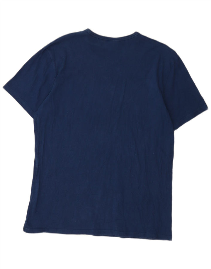 Calvin Klein Camiseta masculina gráfica Top médio algodão azul marinho