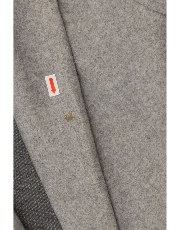 Sobretudo aberto feminino Zara UK 16 grande poliéster cinza