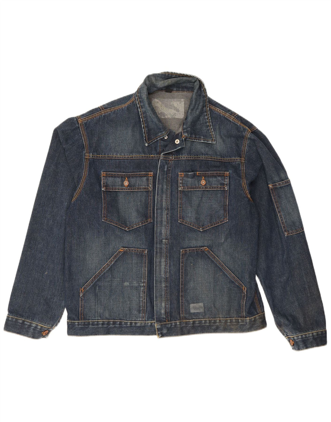 Jaqueta jeans masculina Meltin' Pot Reino Unido 40 grande algodão azul marinho
