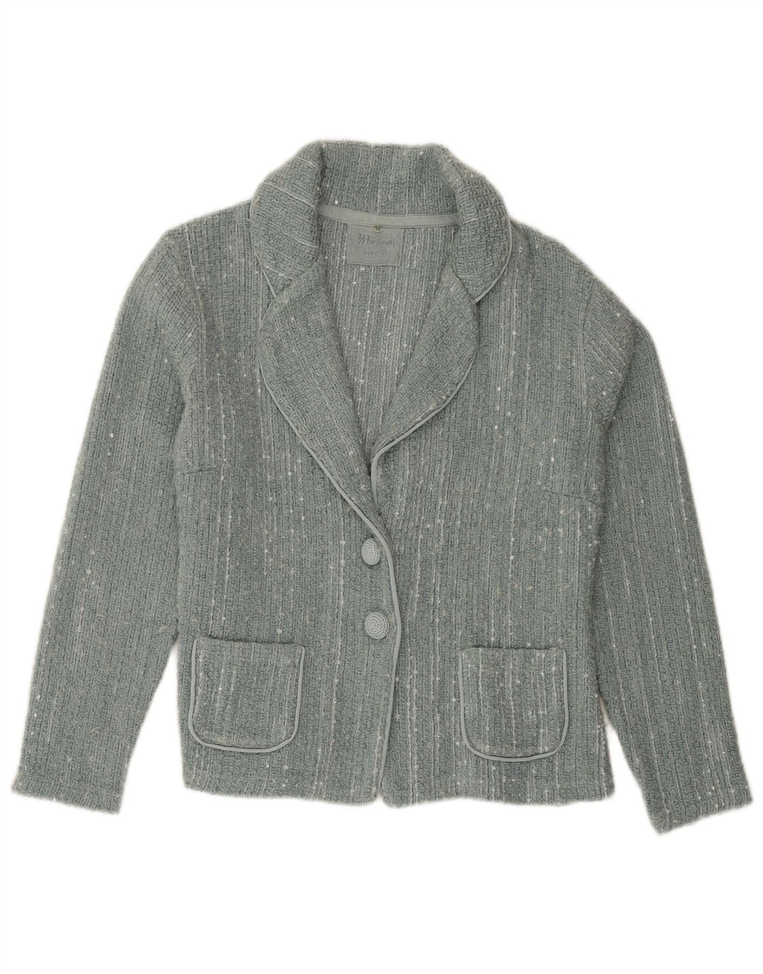 Jaqueta blazer feminina MONSOON com 2 botões Reino Unido 16 grande listra azul acrílica