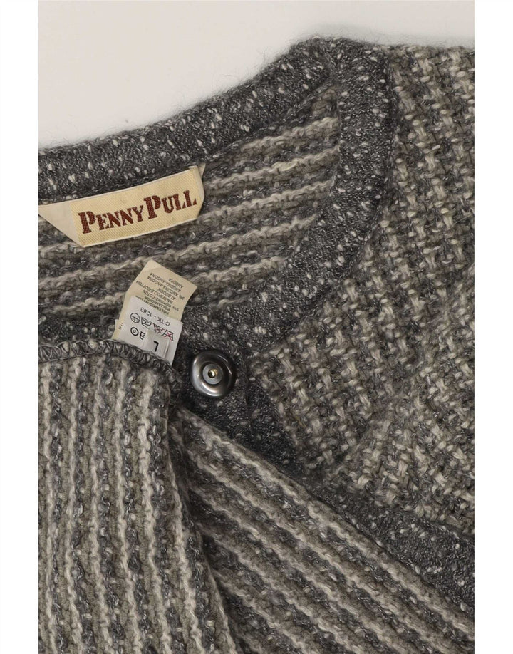 Suéter feminino Penny Pull Cardigan UK 16 grande cinza acrílico