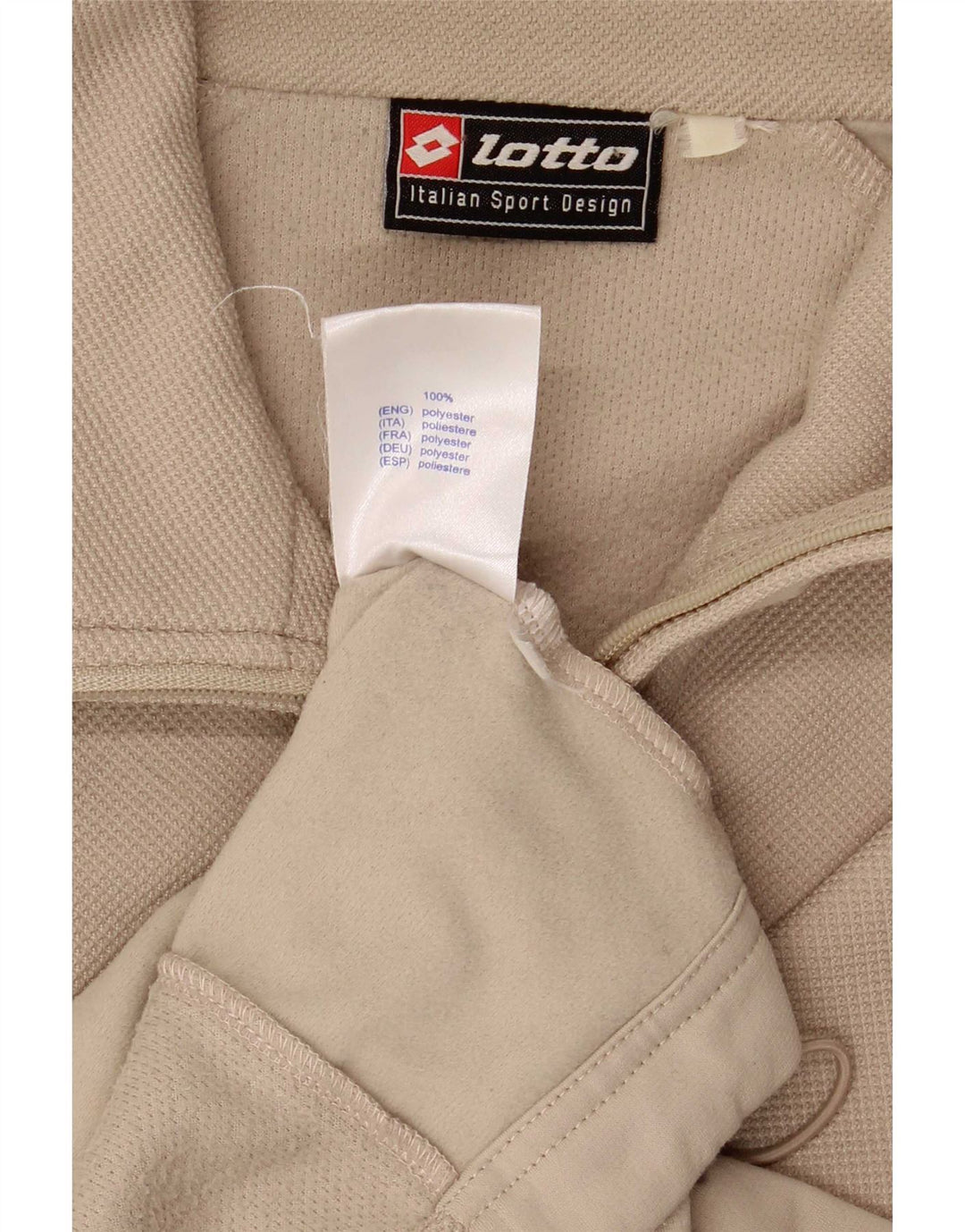 Jaqueta masculina de treino Lotto UK 42/44 XL bege poliéster