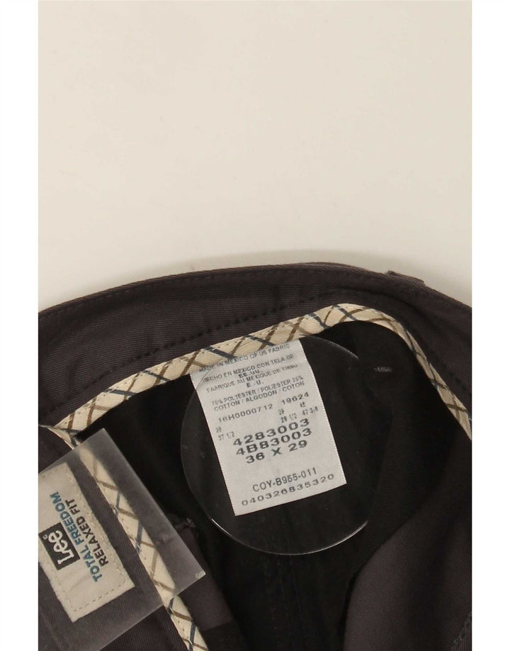Lee Mens Calça Chino Relaxada Fit W36 L29 Poliéster Cinza