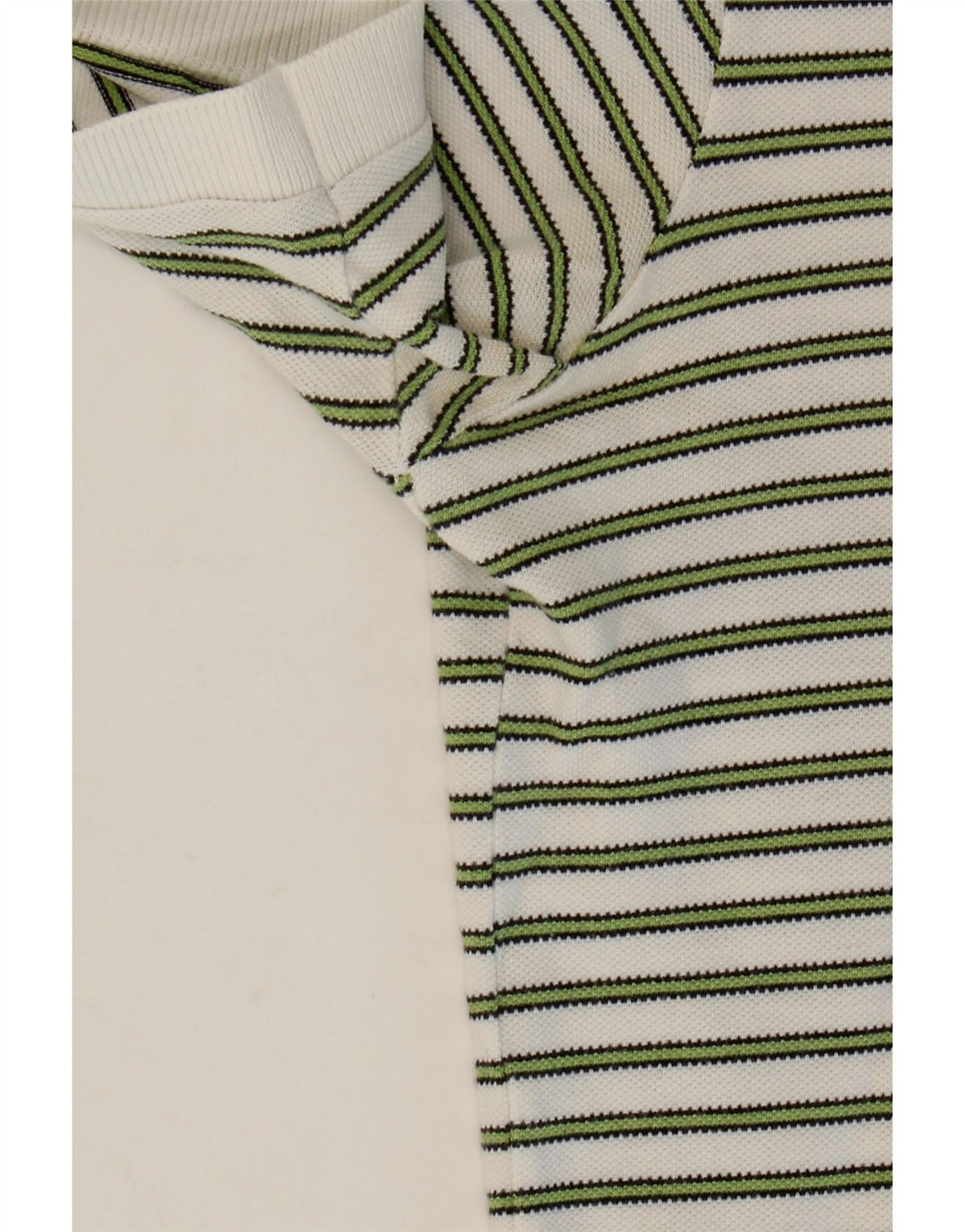 Camisa pólo masculina FRED PERRY pequena listrada branca de algodão