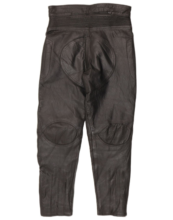 Riossi Mens Leather Moto Racer Trousers W32 L28 Black