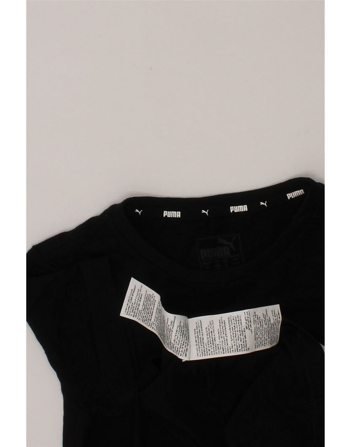 PUMA Boys Graphic T-Shirt Top 7-8 Years Black Cotton Vintage Puma and Second-Hand Puma from Messina Hembry 