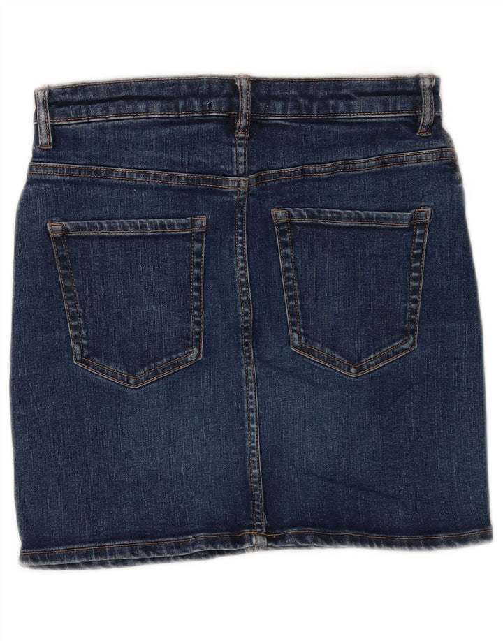 Mini saia jeans feminina Zara médio W28 azul