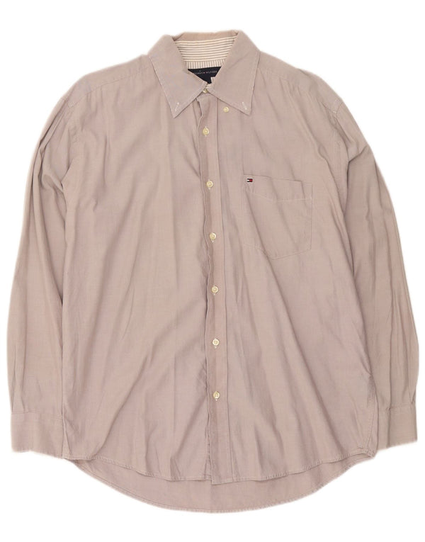 Camisa masculina Tommy Hilfiger cinza médio algodão