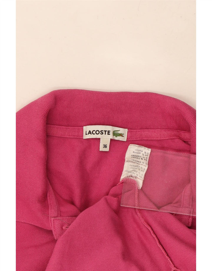 Polo feminino LACOSTE EU 36 pequeno algodão rosa