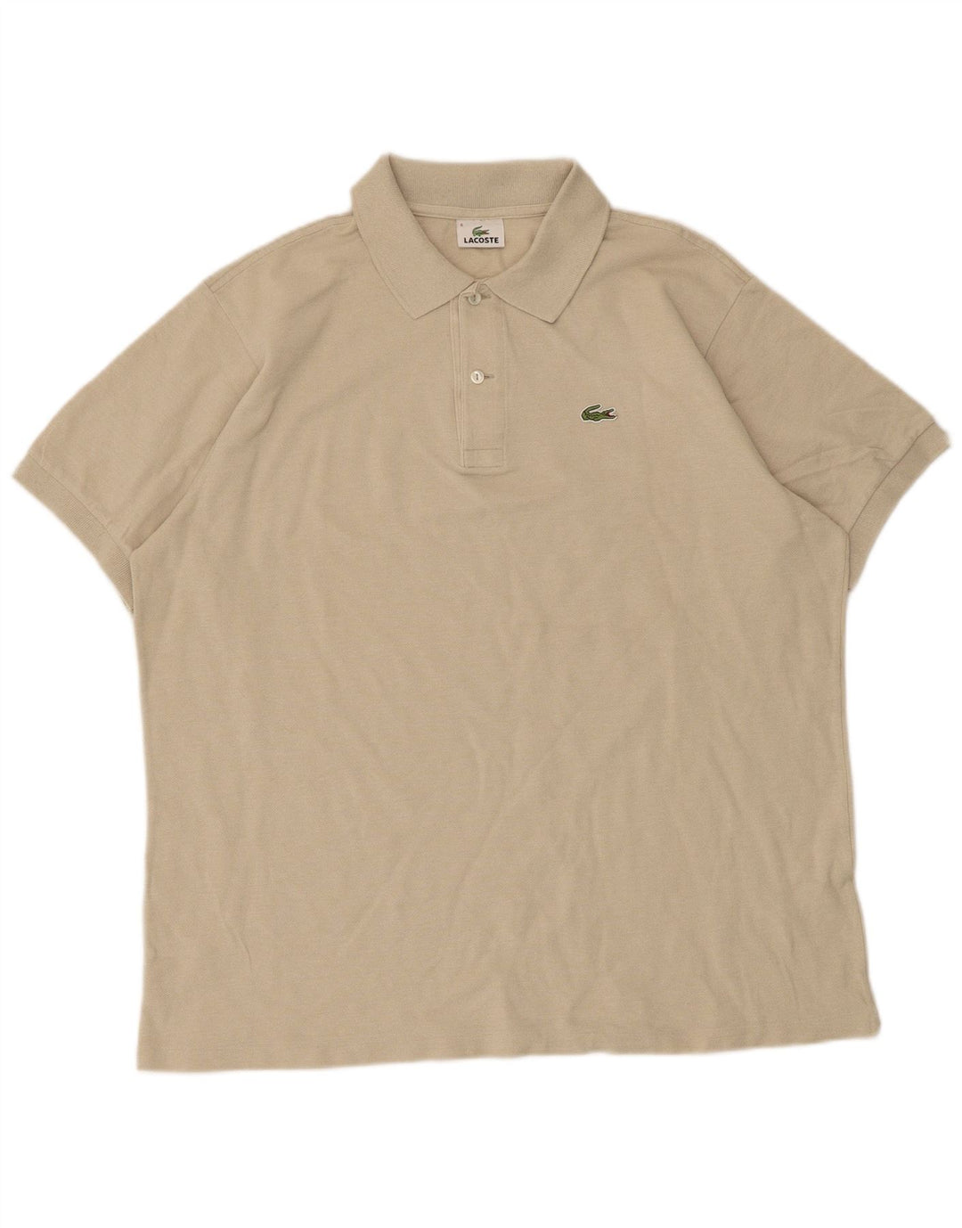 Camisa polo masculina Lacoste tamanho 6 XL bege