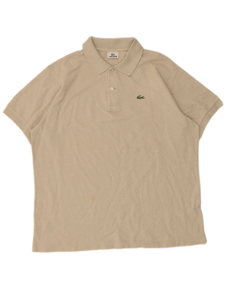 Camisa polo masculina Lacoste tamanho 6 XL bege