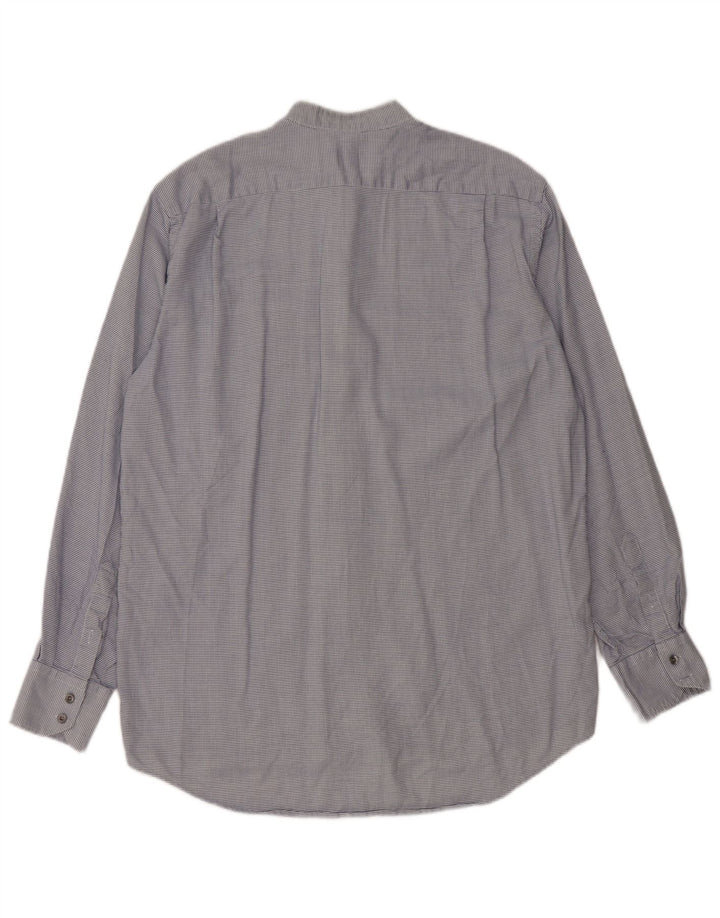 Camisa xadrez masculina Lacoste tamanho 40 médio azul houndstooth algodão clássico