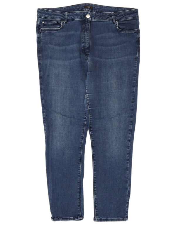 M&Co Jeans Slim Feminino UK 18 XL W34 L27 Azul Algodão