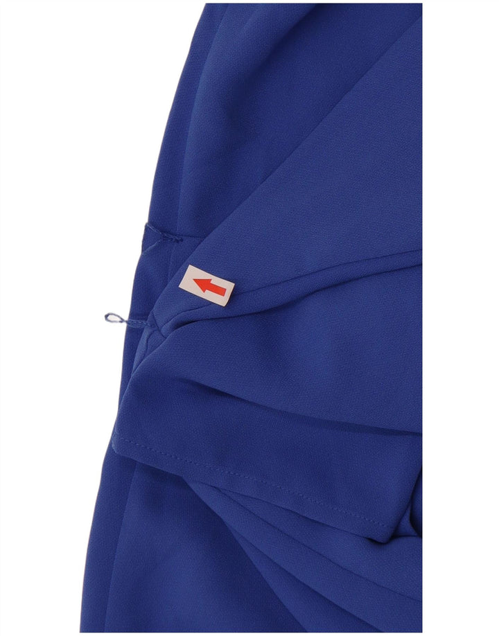 Vestido feminino Oasis manga 3/4 com bainha UK 8 pequeno azul poliéster