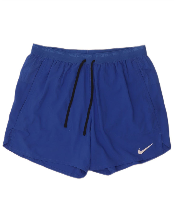 Shorts esportivos gráficos Nike Boys Dri Fit 10-11 anos médio azul poliéster