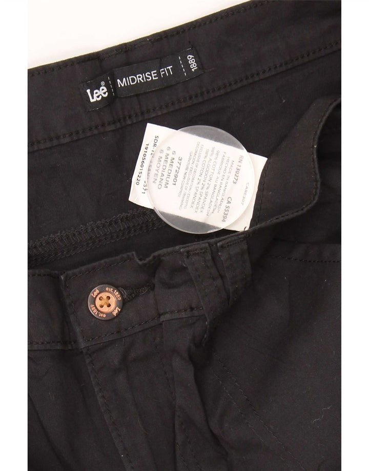Shorts cargo feminino Lee de cintura média US 6 médio W30 algodão preto