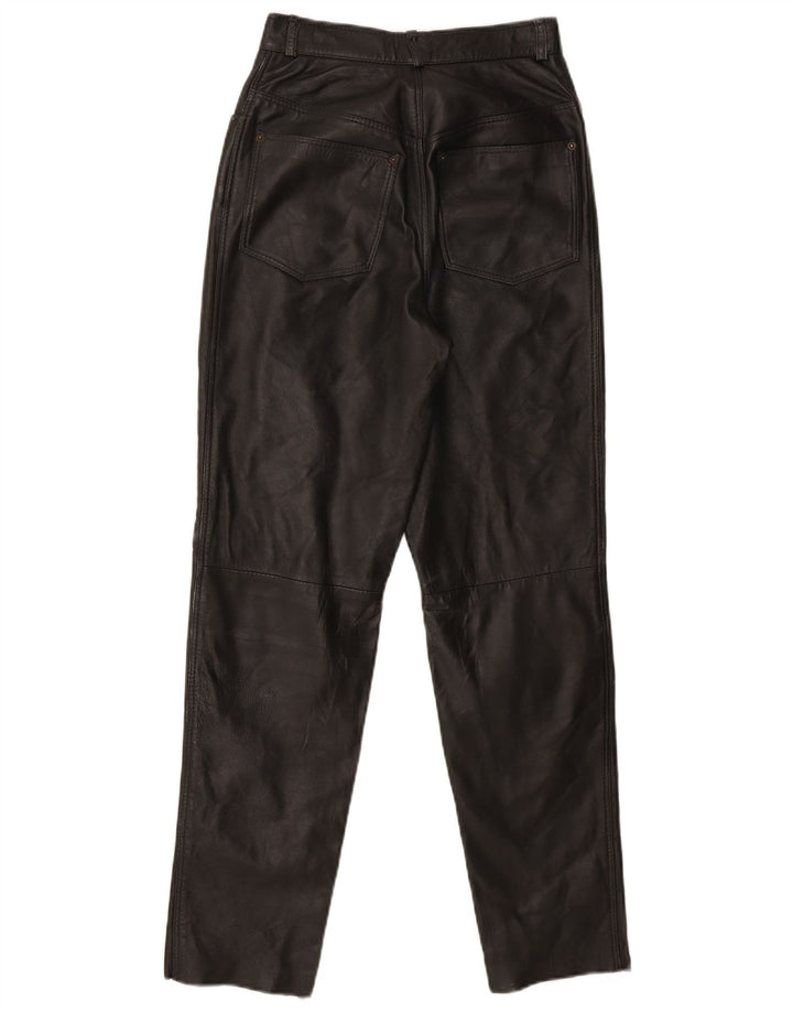 Calça masculina de couro de cintura alta Conbipel W26 L29 couro preto