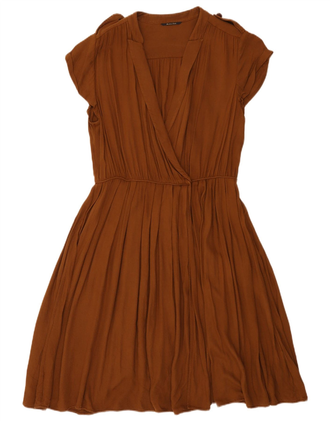 Vestido feminino Massimo Dutti EU 42 grande viscose marrom