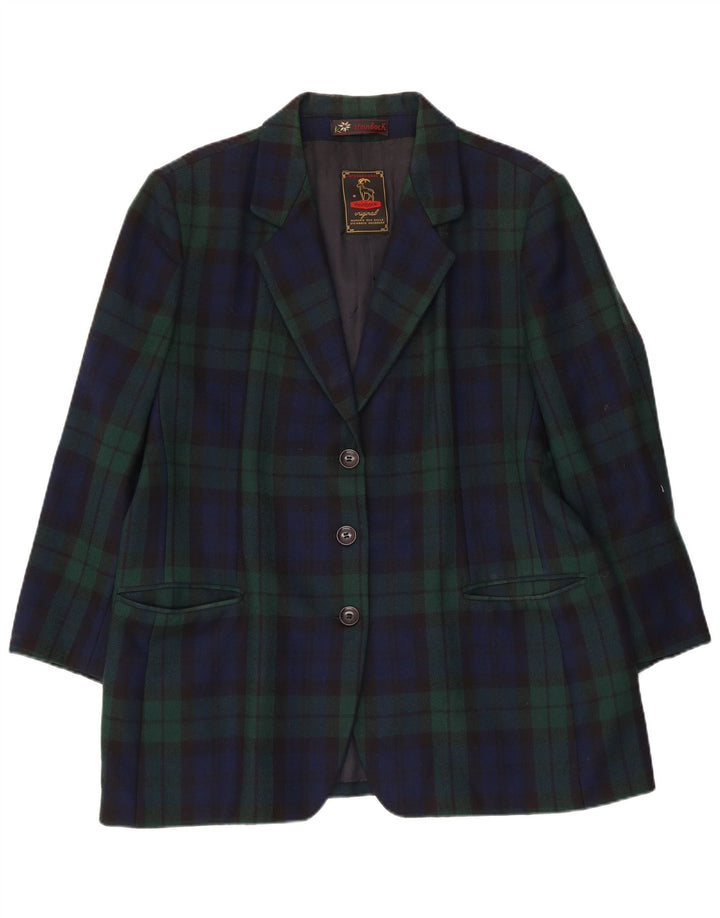 Jaqueta blazer feminina Steinbock com 3 botões Reino Unido 18 XL azul marinho xadrez