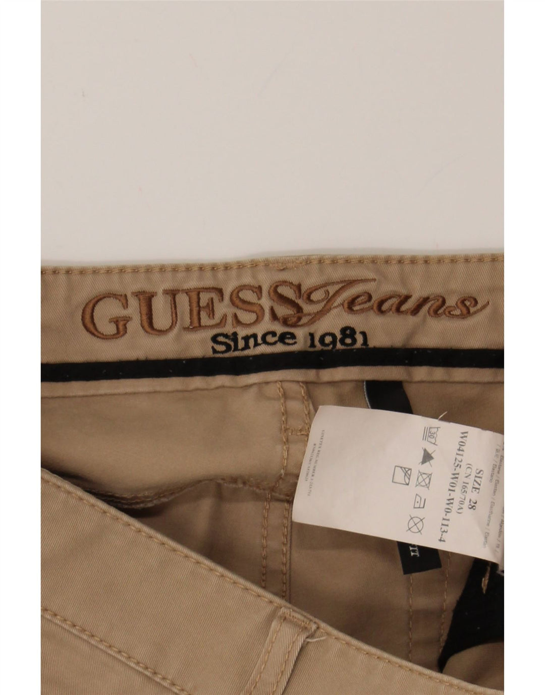GUESS Mens Straight Casual Trousers W28 L30 Brown Cotton Vintage Guess and Second-Hand Guess from Messina Hembry 