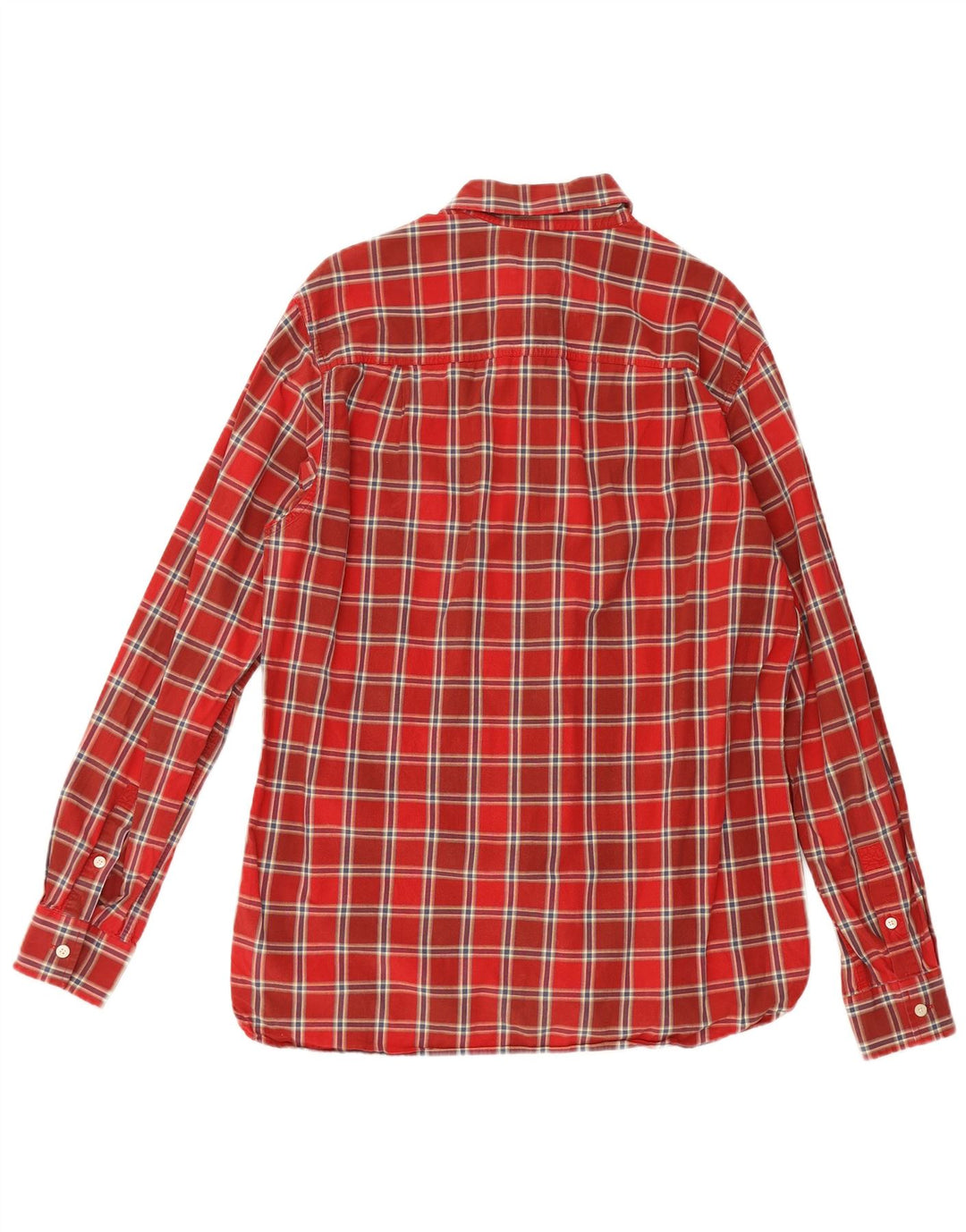 Camisa masculina Timberland grande xadrez vermelho algodão