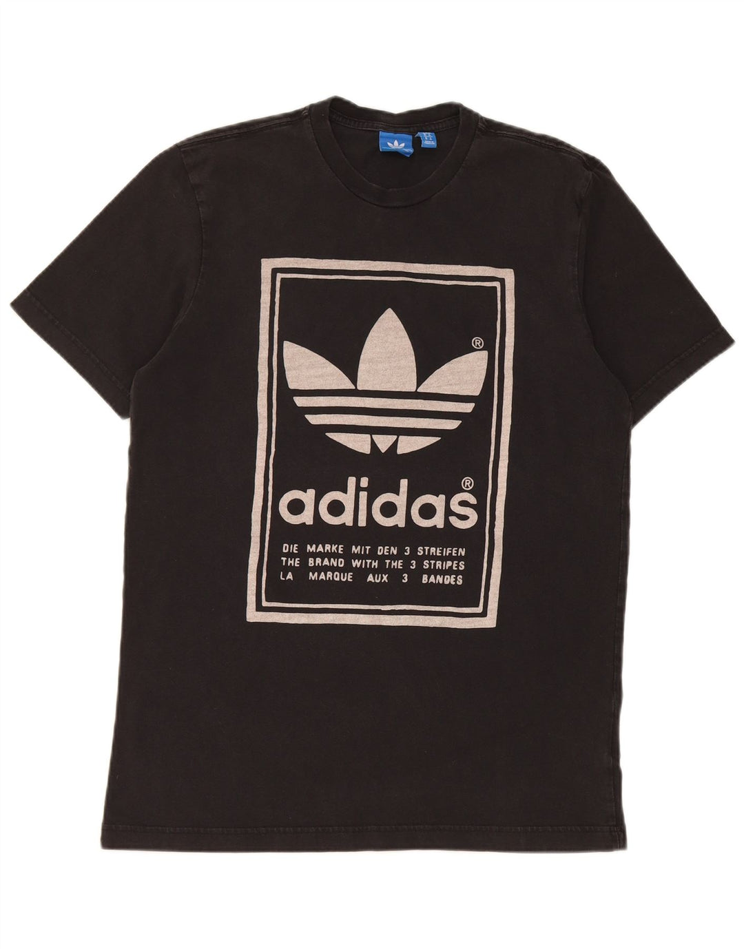 Adidas Mens Graphic T-Shirt Top Médio Algodão Preto