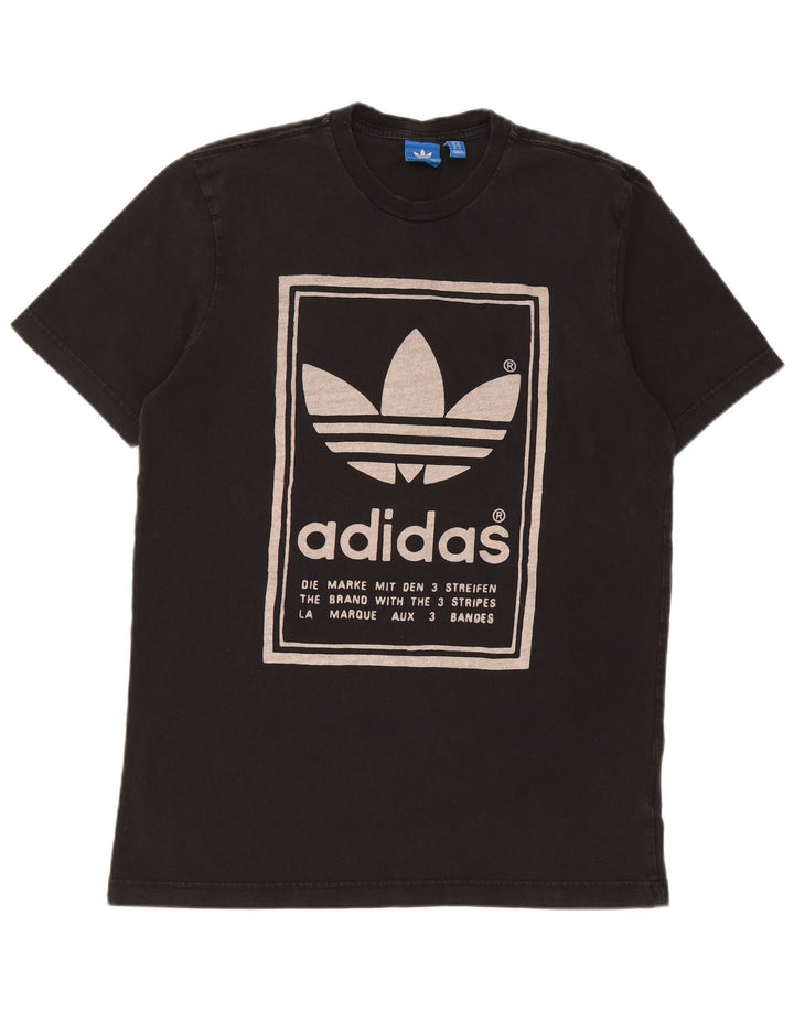 Adidas Mens Graphic T-Shirt Top Médio Algodão Preto