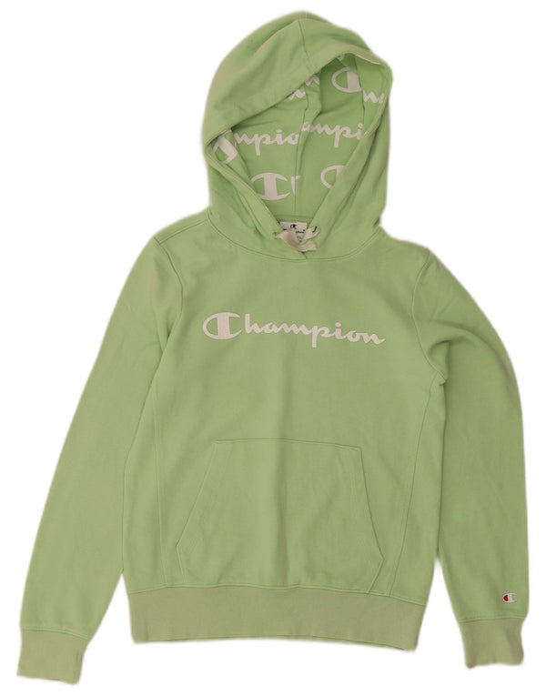 Jumper feminino com capuz gráfico Champion UK 6 XS algodão verde