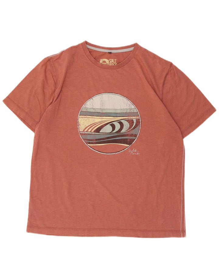 Camiseta masculina Saltrock Classic Fit gráfica Top laranja médio