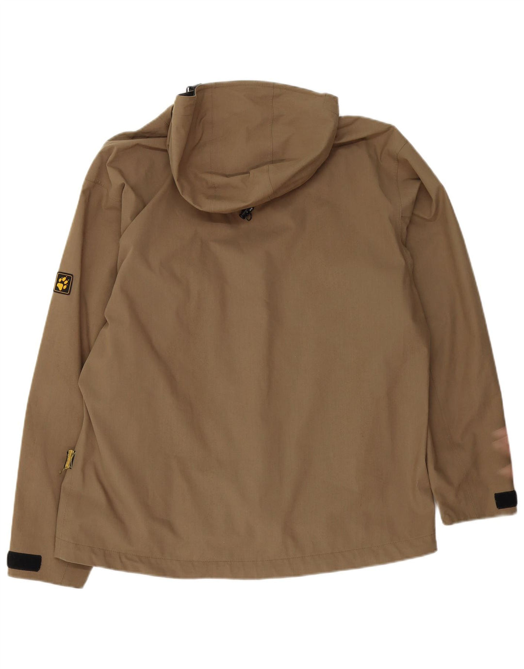 Jaqueta de chuva masculina com capuz Jack Wolfskin Reino Unido 40 poliéster bege grande