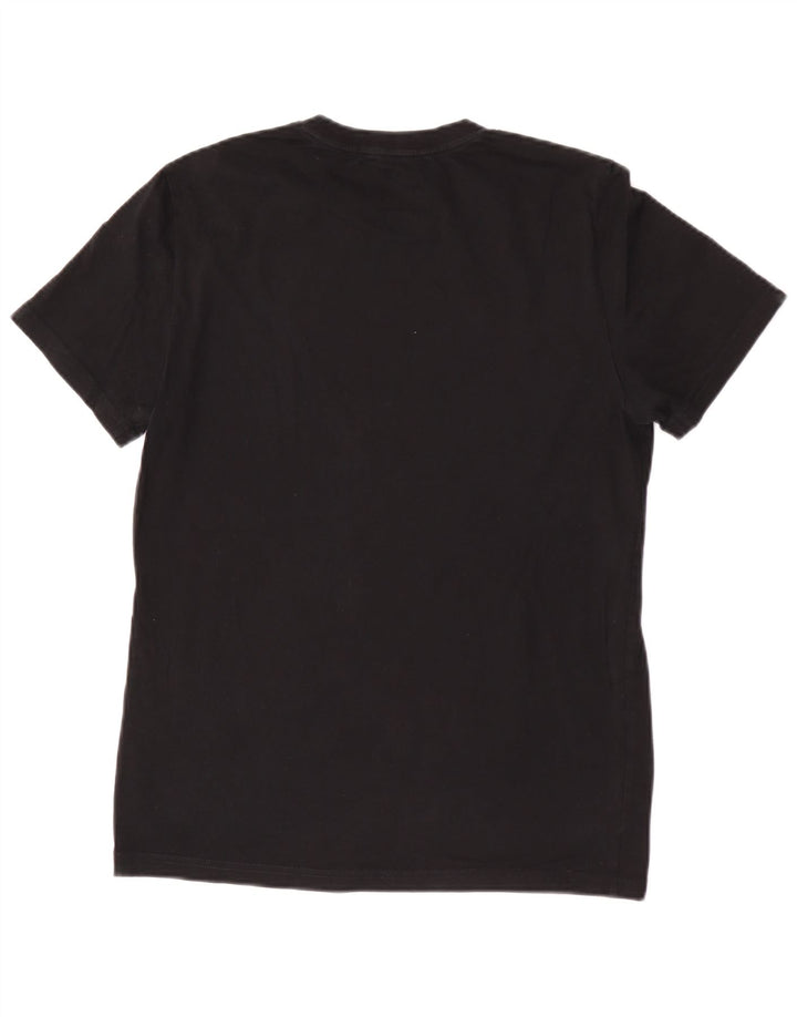 Fred Perry Camiseta masculina gráfica top pequeno algodão preto