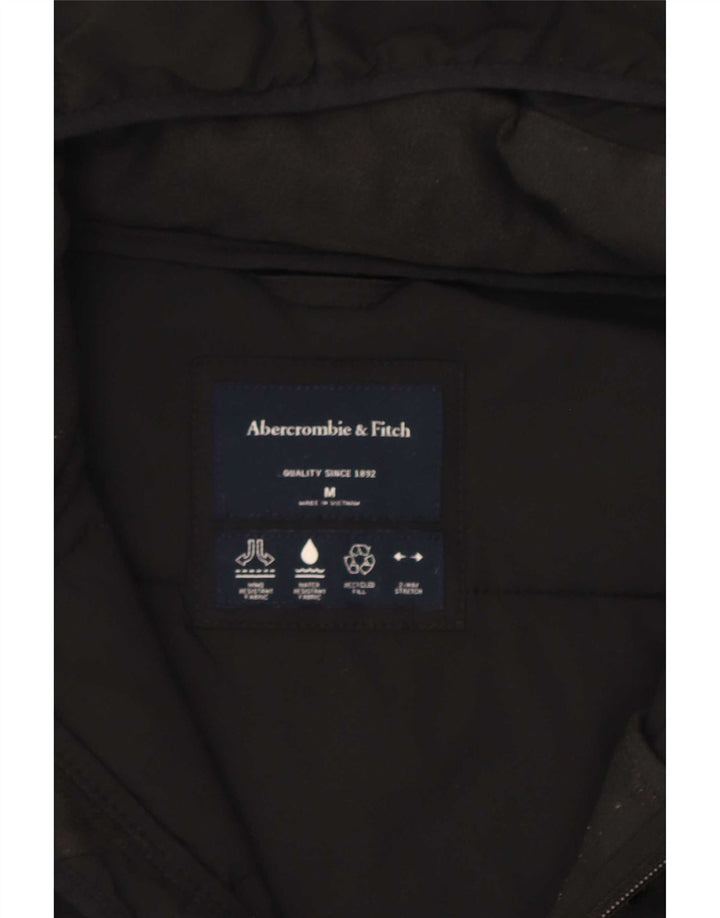 Jaqueta masculina acolchoada com capuz Abercrombie & Fitch Reino Unido 38 médio preto