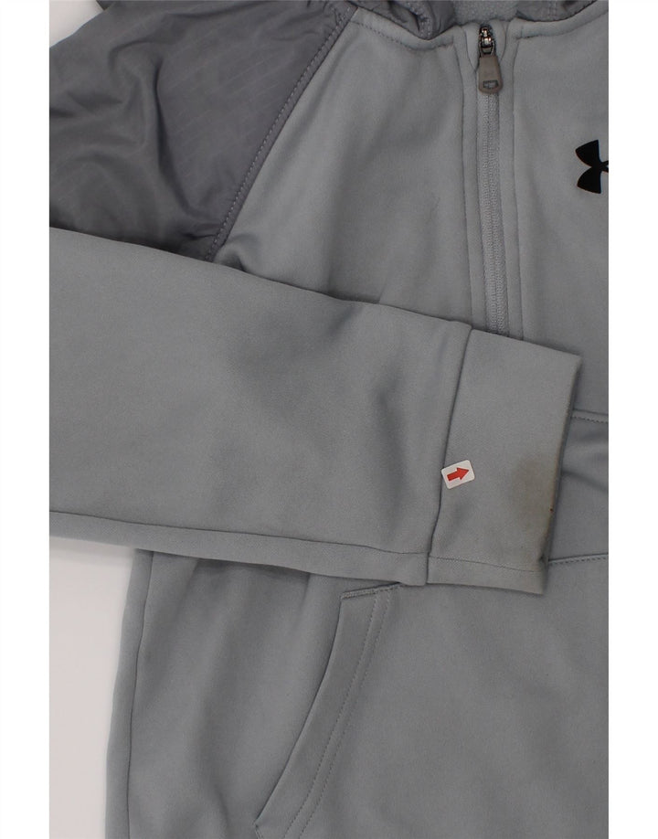 Under Armour Meninos moletom com capuz 6-7 anos cinza colorblock poliéster