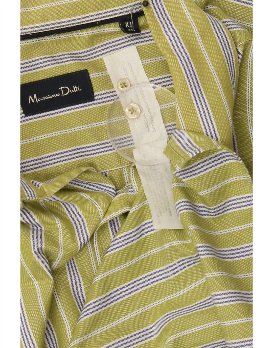 Camisa masculina MASSIMO DUTTI XL algodão listrado verde