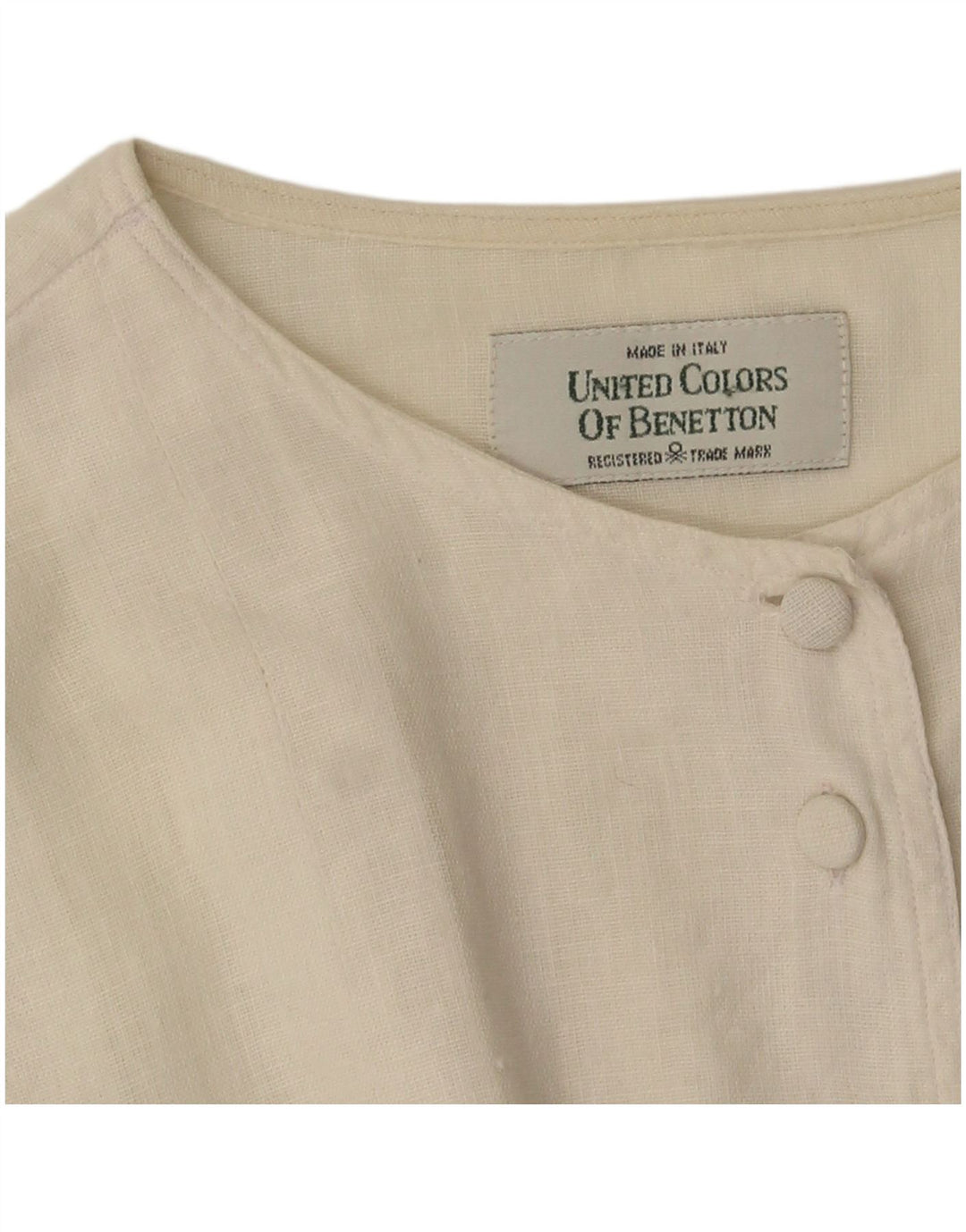 Blusa feminina Benetton cropped UK 14 médio off white