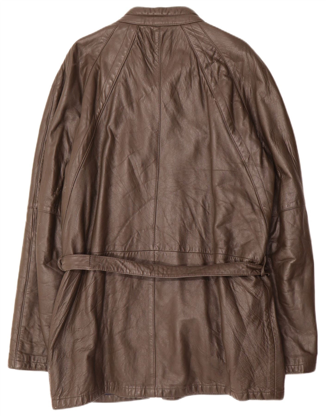 Casaco de couro masculino vintage Reino Unido 38 couro marrom médio