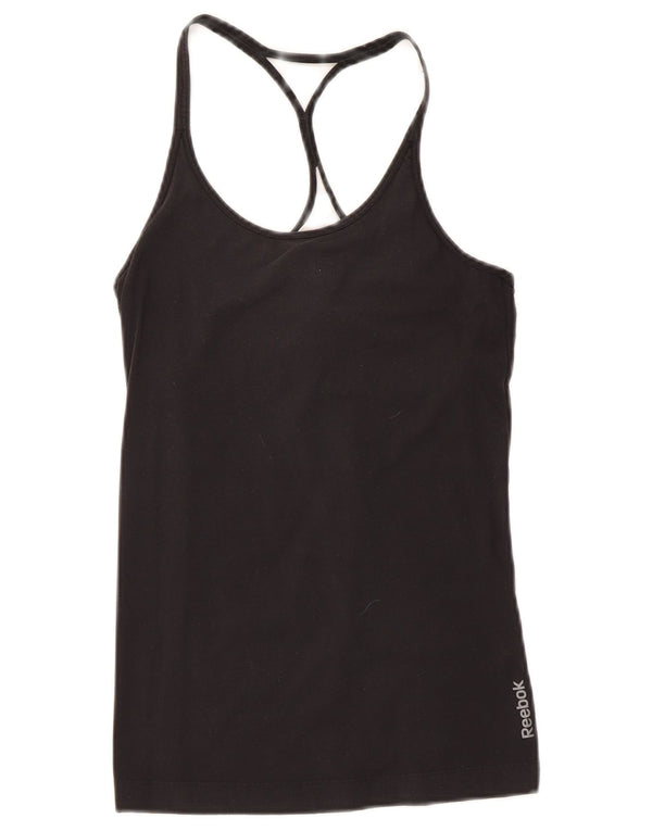Reebok Womens Vest Top UK 8 Pequeno Preto Poliamida