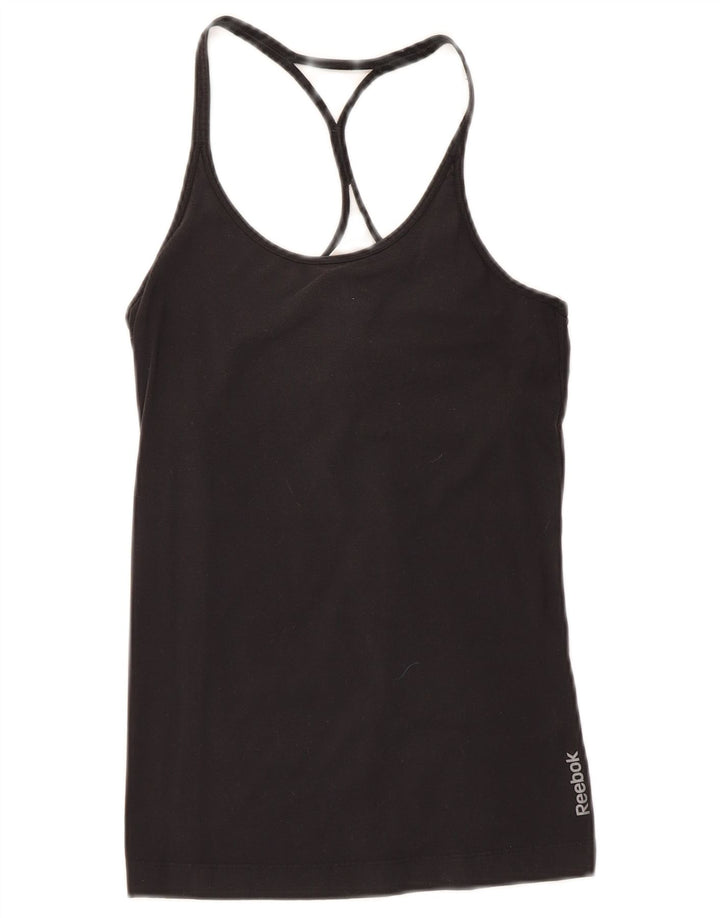 Reebok Womens Vest Top UK 8 Pequeno Preto Poliamida