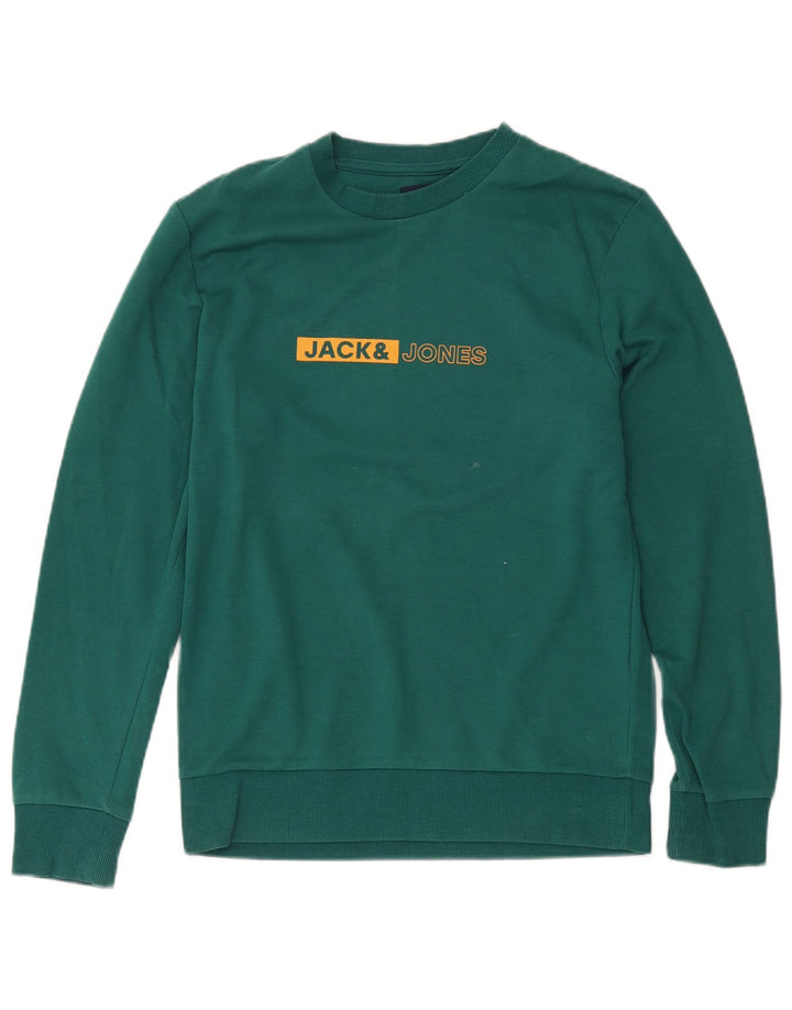 Jack & Jones moletom gráfico masculino jumper pequeno algodão verde