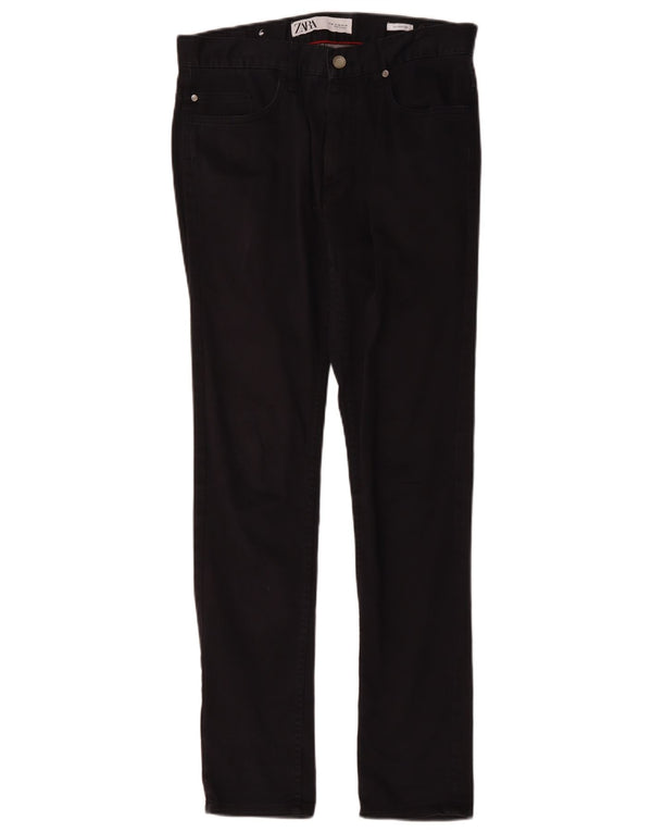 Zara Calça masculina skinny casual UE 38 pequena W30 L30 algodão azul marinho