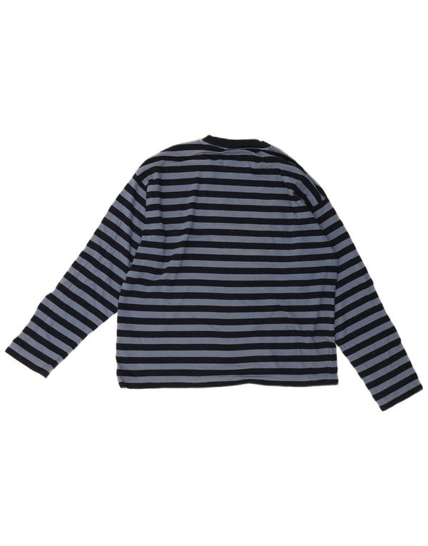 Carhartt Mens Top Manga Longa XS Azul Marinho Listrado Algodão