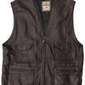 Colete utilitário masculino de couro Lindbergh UK 44 2XL preto