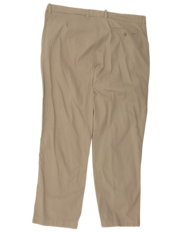 Calça chino reta masculina Marks & Spencer Blue Harbor W42 L31 cáqui