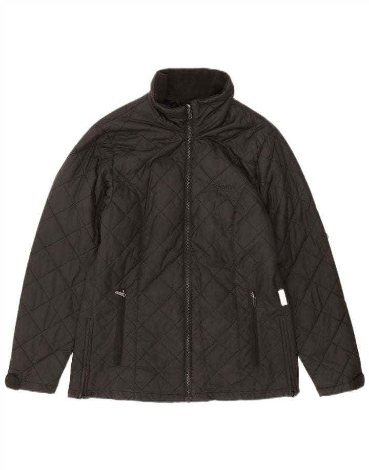 Jaqueta acolchoada superdimensionada feminina Schoffel UK 10 poliéster preto pequeno
