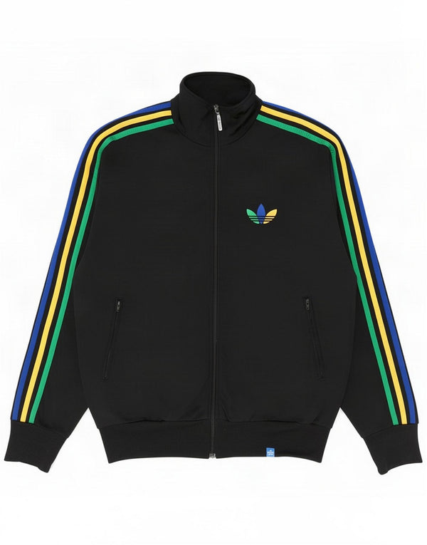Adidas Mens Tracksuit Top Jacket Pequeno Poliéster Preto