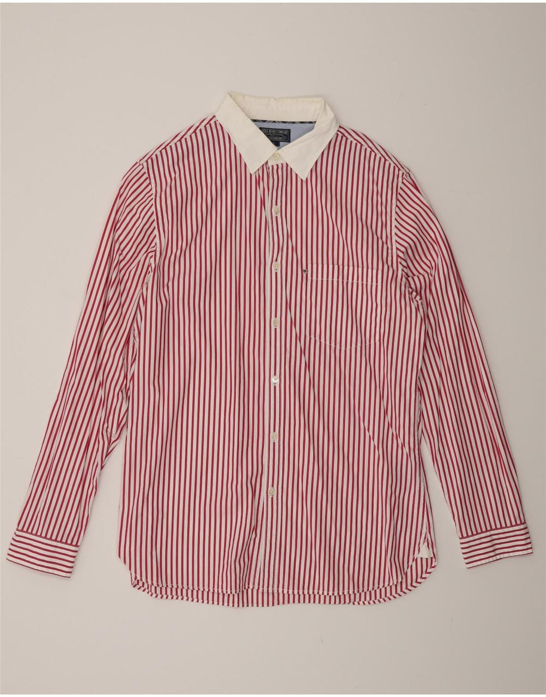 Camisa masculina RALPH LAUREN grande algodão listrado vermelho